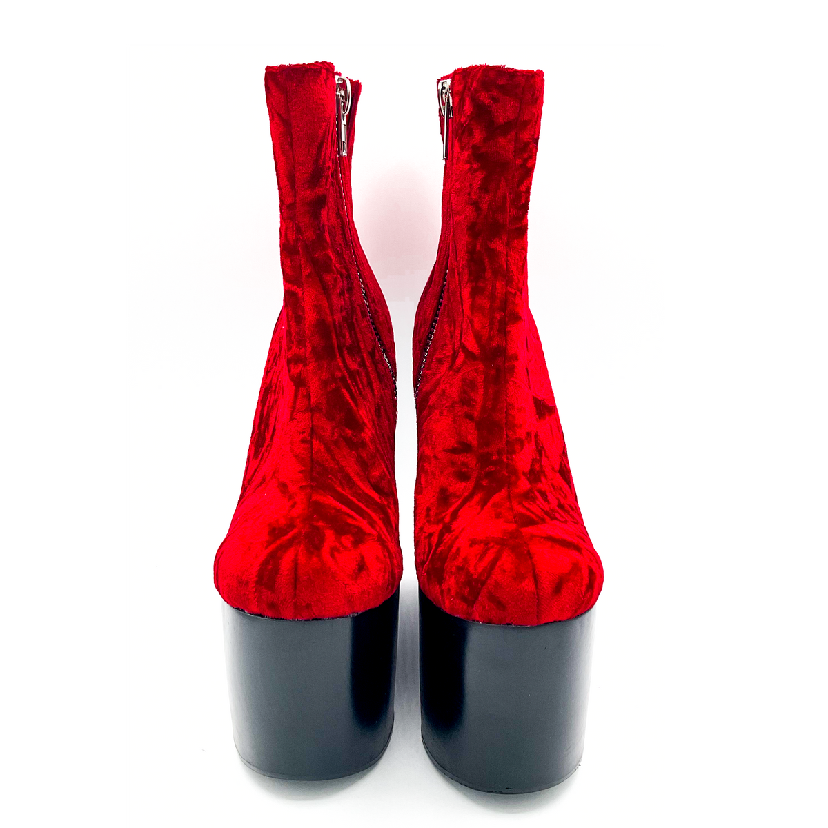 Deadwood Oxblood Velvet Wedge Boot